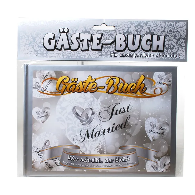 geschenke364-heimdeko-g-stebuch-just-married-15-5x21-5-cm image 1