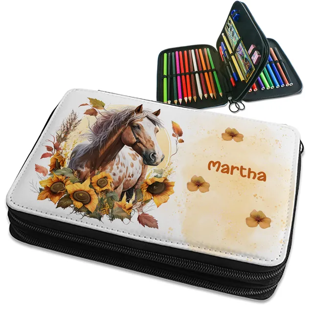 geschenke364-schulbedarf-federmappe-pferd-gelb-mit-namen-gef-llt image 1