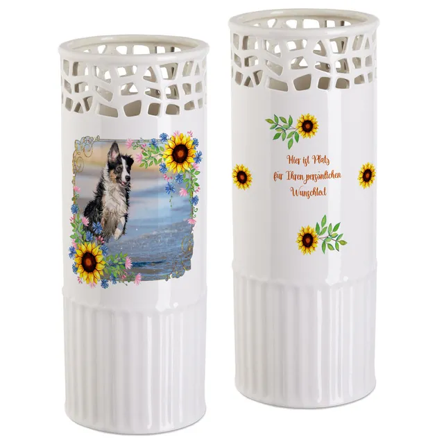 geschenke364-blumentopf-vase-foto-sonnenblume-wei-25-cm image 1