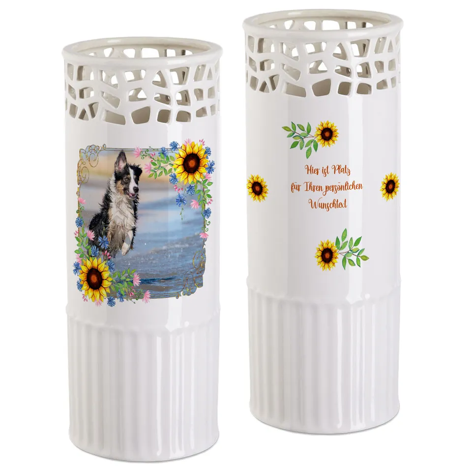geschenke364-blumentopf-vase-foto-sonnenblume-wei-25-cm image 1