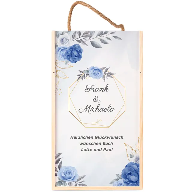 geschenke364-geschenkdosen-weinkiste-blaue-blumen-f-r-2-flaschen image 1
