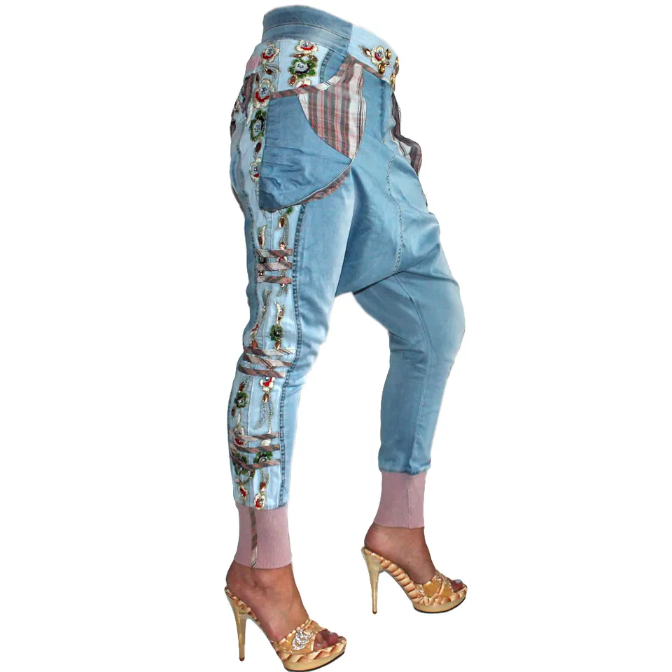 signet-1185-damen-haremshose-jeans-eisblau-bestickt image 1