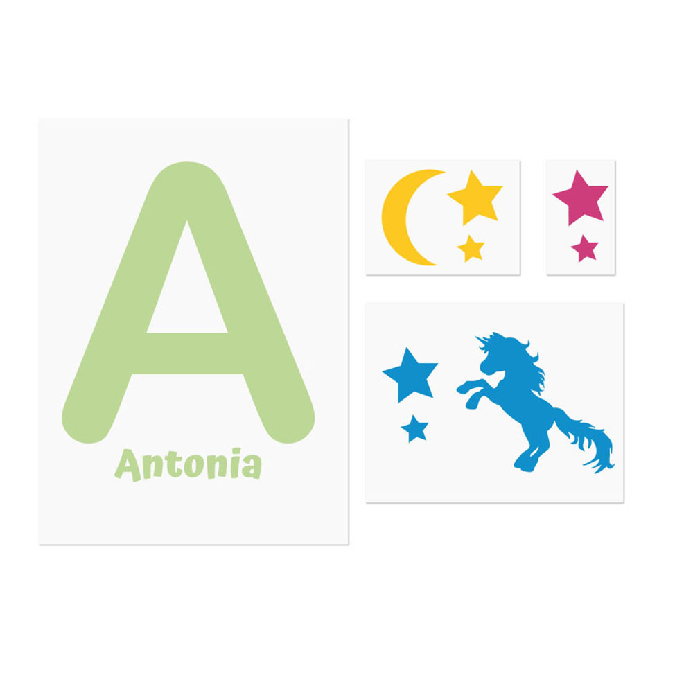 geschenke364-kinderzimmer-wand-tattoo-buchstabe-mit-name-einhorn image 6