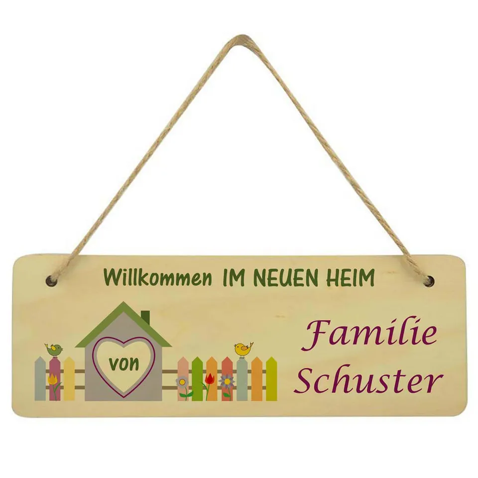 geschenke364-wandbilder-dekoschild-neues-heim-wandschild-mit-name-28x10-cm image 1