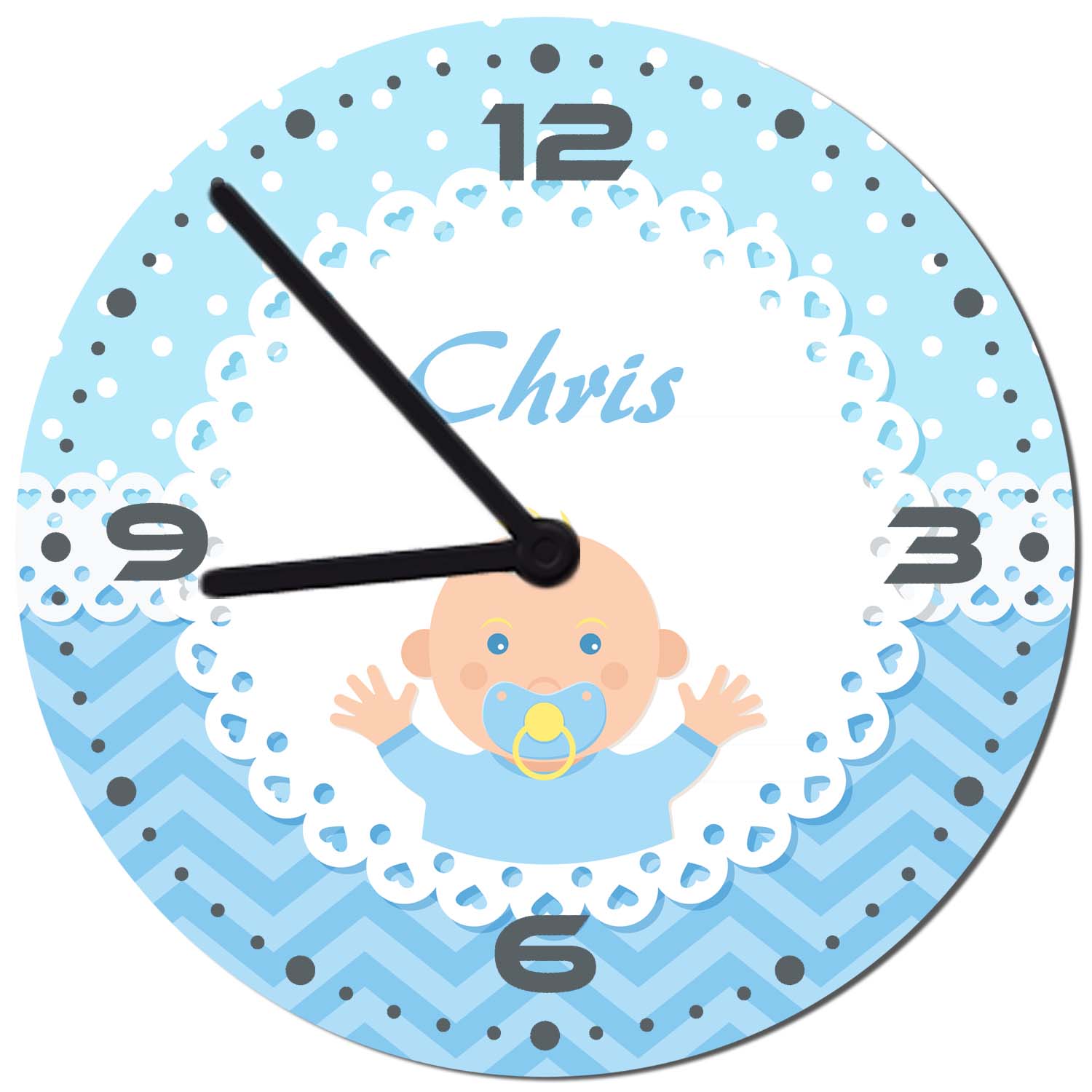 geschenke364-uhren-wanduhr-junge-baby-mit-name-20-cm-personalisiert image 1