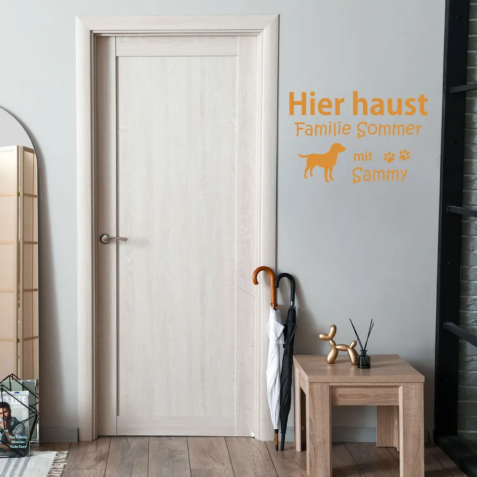 geschenke364-tiere-wandaufkleber-labrador-retriever-mit-name image 1