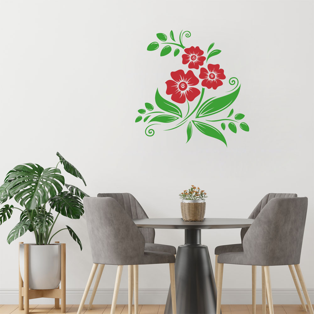 geschenke364-wohn-schlafzimmer-wand-tattoo-blume-zweifarbig-wandtattoo-rot-25-cm image 1