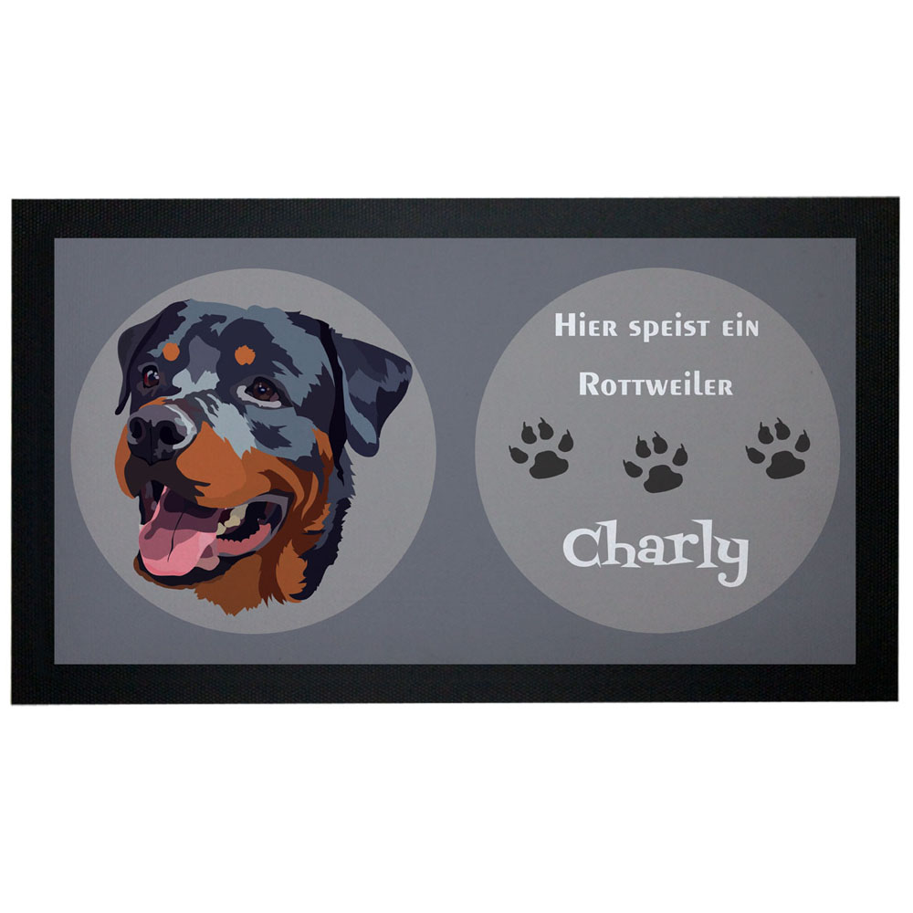 geschenke364-futtermatten-rottweiler-napfunterlage-mit-name-44-cm image 1