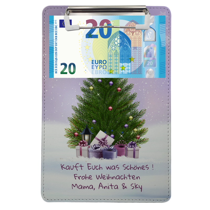 geschenke364-klemmbrett-weihnachtsbaum-geldgeschenk-a5-mit-wunschtext image 2