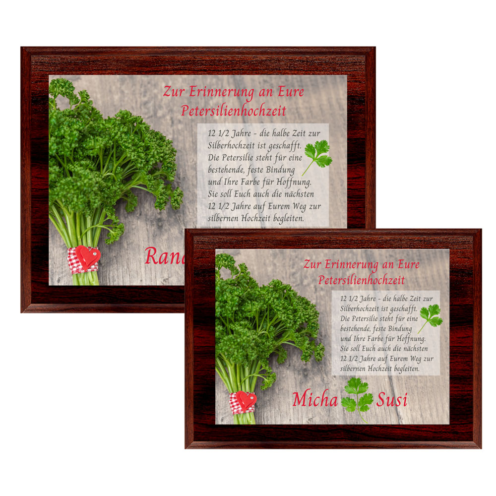 geschenke364-holztafeln-petersilienhochzeit-holztafel-mit-namen-25-cm image 2