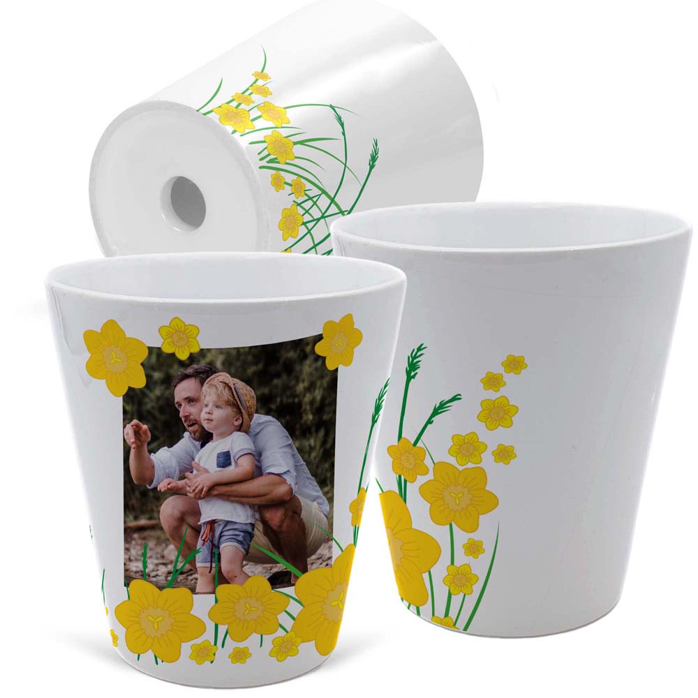 geschenke364-blumentopf-vase-blumentopf-mit-foto-gelbe-blumen-10-cm image 1