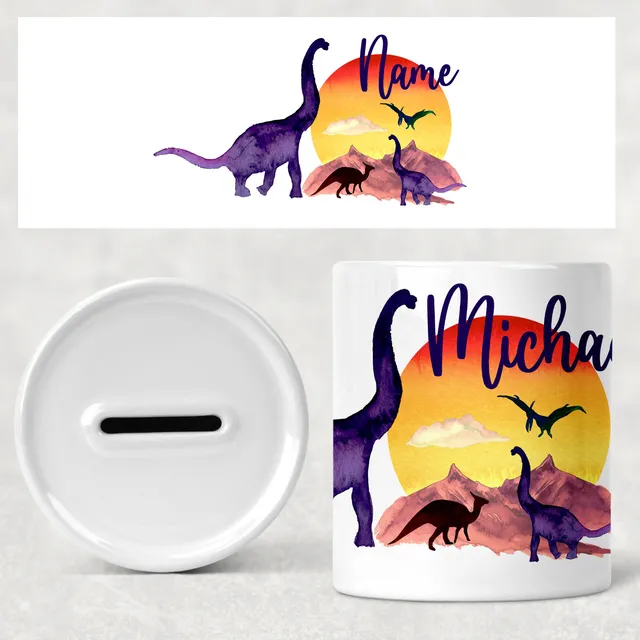 geschenke364-spardosen-kinder-spardose-dinosaurier-mit-name-keramik image 1