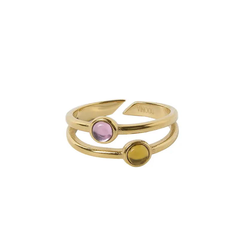 vinoos-ode-to-green-doppel-ring-gold-amber-fuchsia-glas image 3