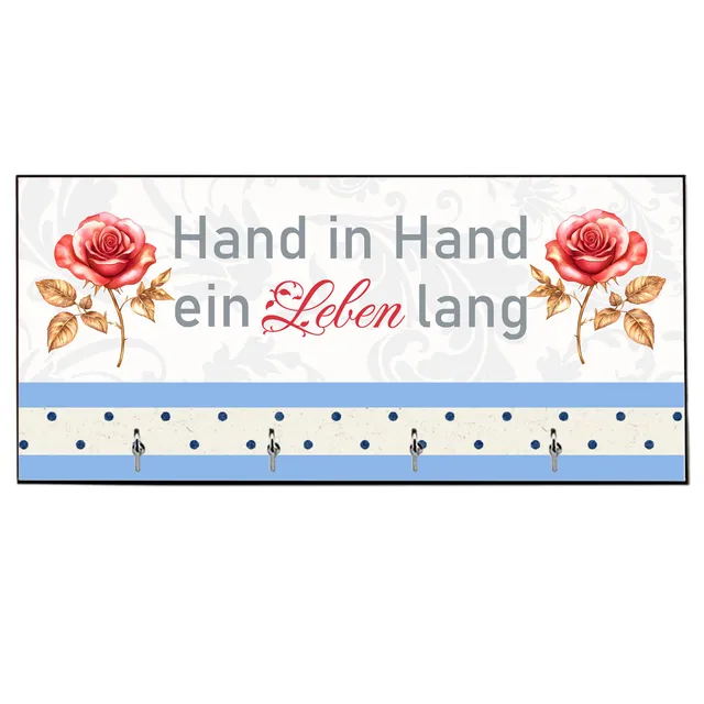 geschenke364-schl-sselanh-nger-hand-in-hand-schl-sselbrett-4-haken image 1