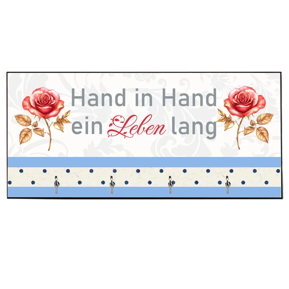 geschenke364-schl-sselanh-nger-hand-in-hand-schl-sselbrett-4-haken image 1