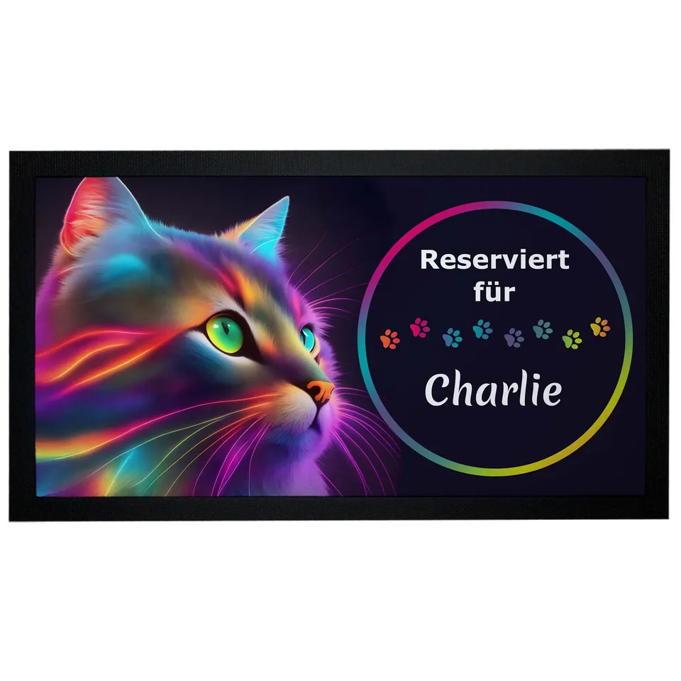 geschenke364-futtermatten-napfunterlage-katze-mit-namen-neon-44cm image 1