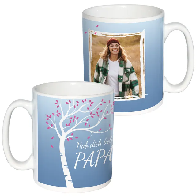 geschenke364-papa-hab-dich-lieb-fototasse-mit-foto-blau image 1