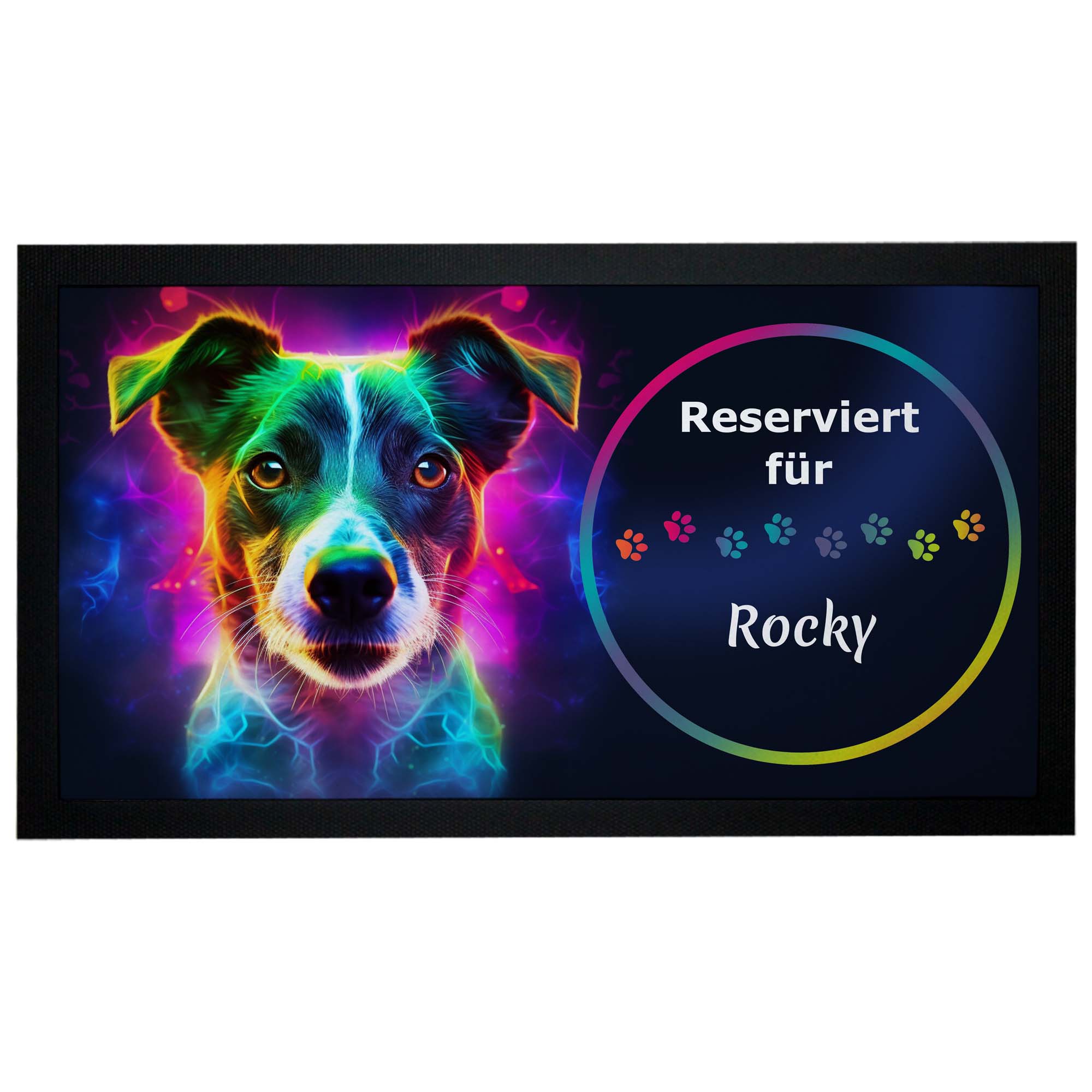 geschenke364-futtermatten-napfunterlage-jack-russell-neon-mit-name image 1