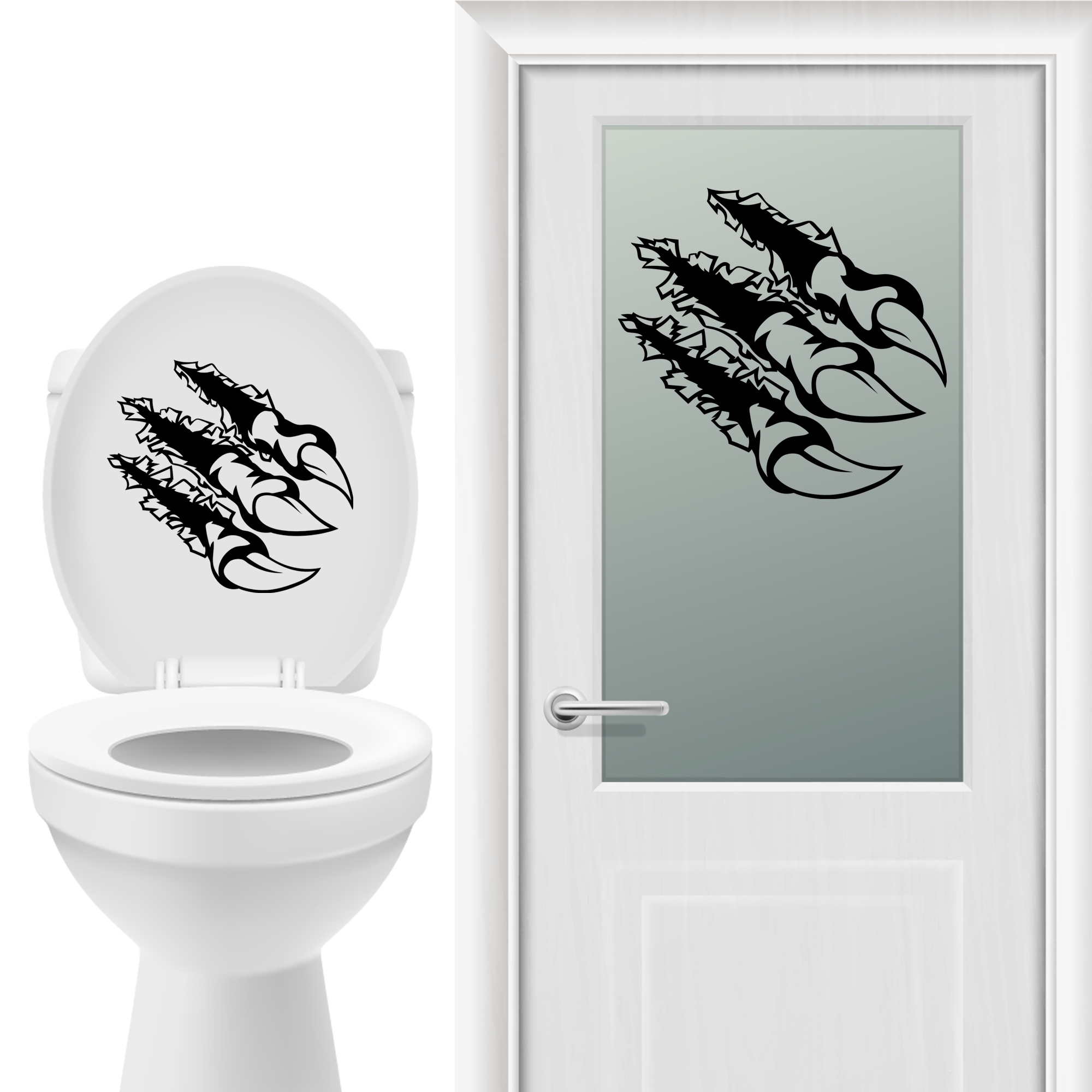 geschenke364-wc-t-r-tattoo-kralle-aufkleber-schwarz-wandtattoo image 1