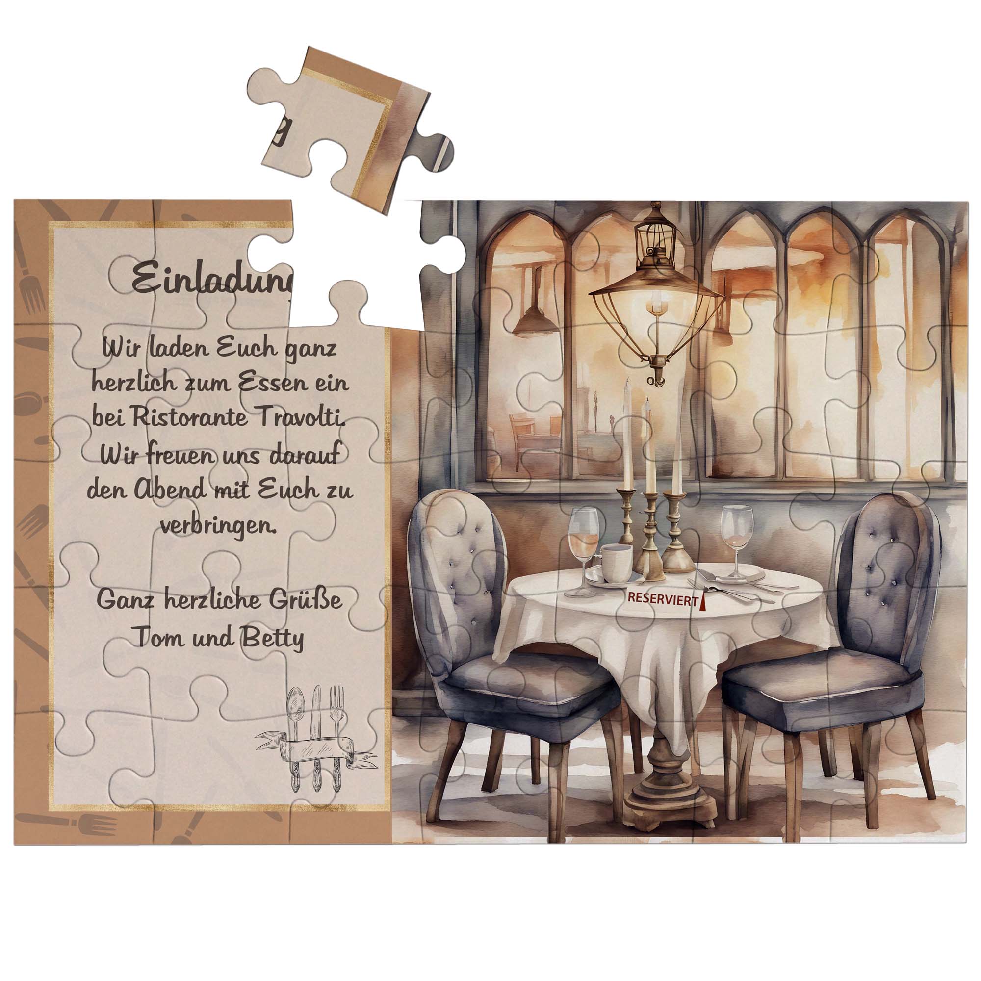 geschenke364-puzzle-essen-restaurant-35-teile-a4-mit-wunschtext image 1