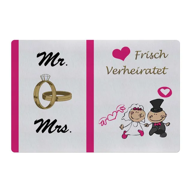geschenke364-fu-matten-frisch-verheiratet-mr-mrs-60x40 image 1