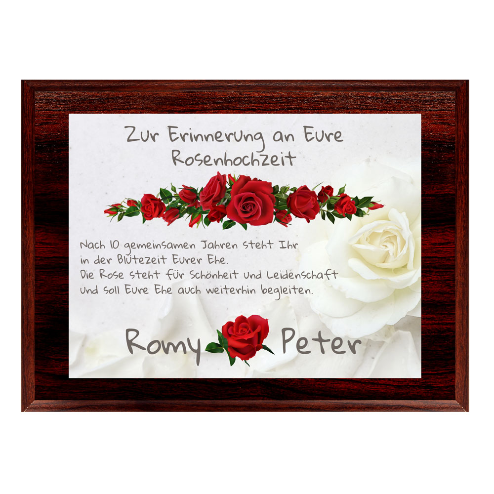 geschenke364-rosenhochzeit-holztafel-10-hochzeitstag-mit-namen image 1