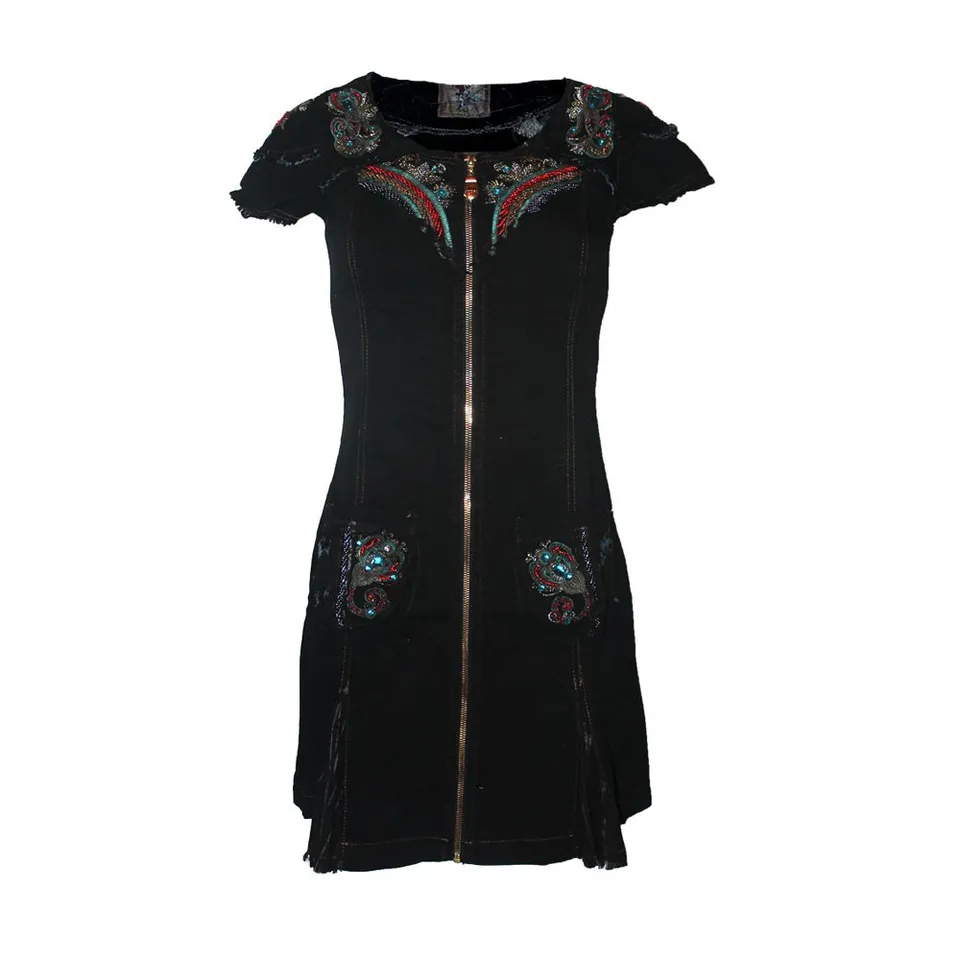 signet-3189-damen-minikleid-gr-s-schwarz-stickerei-baumwolle image 1