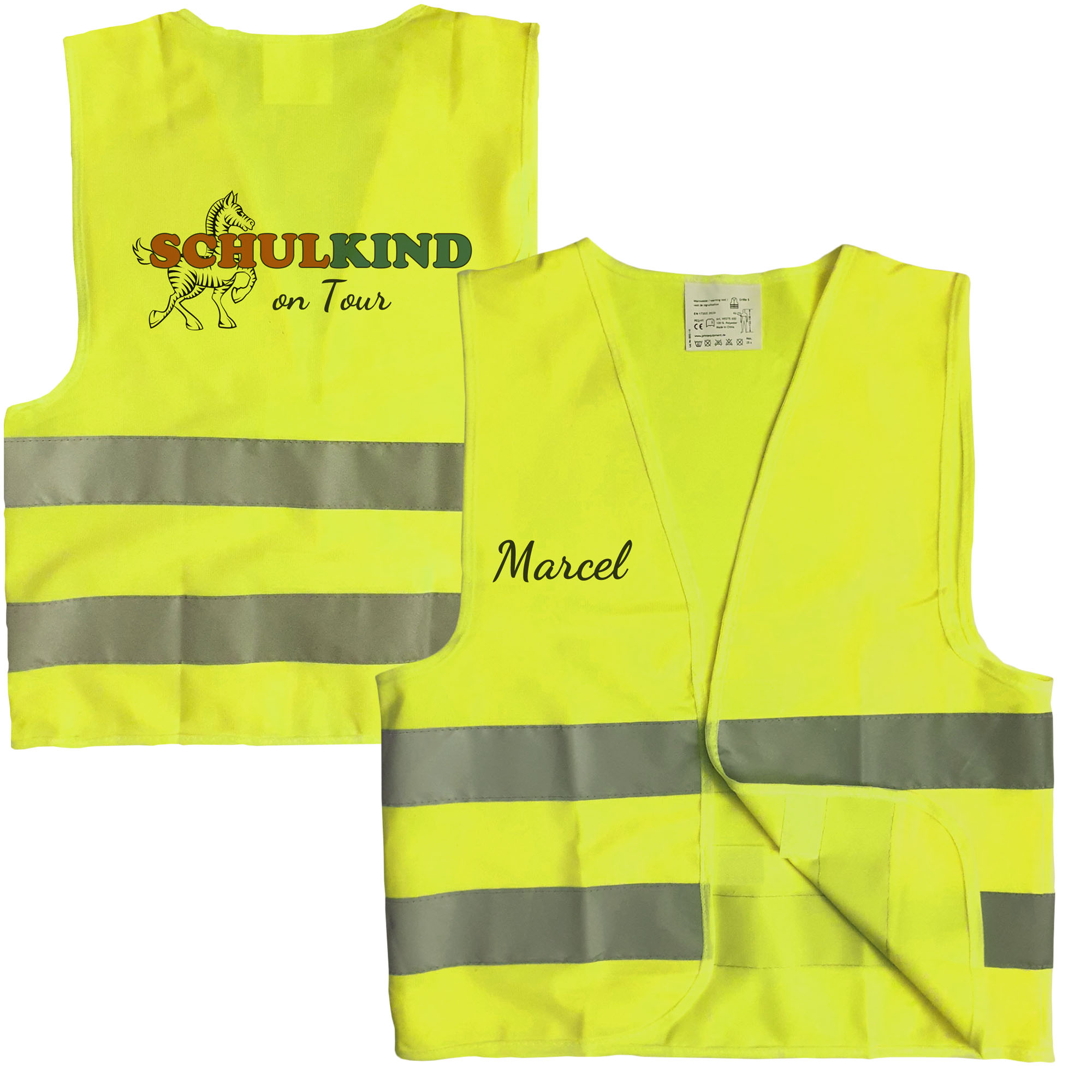 geschenke364-schulbedarf-schulkind-on-tour-warnweste-mit-name-neongelb image 1