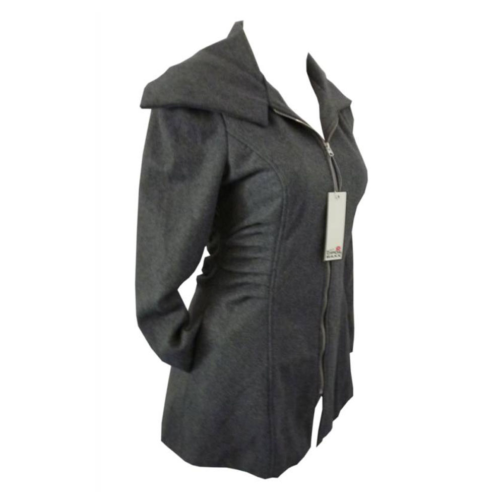 cipo-baxx-damen-jacke-grau-gr-s-gro-er-kragen-wolle image 2