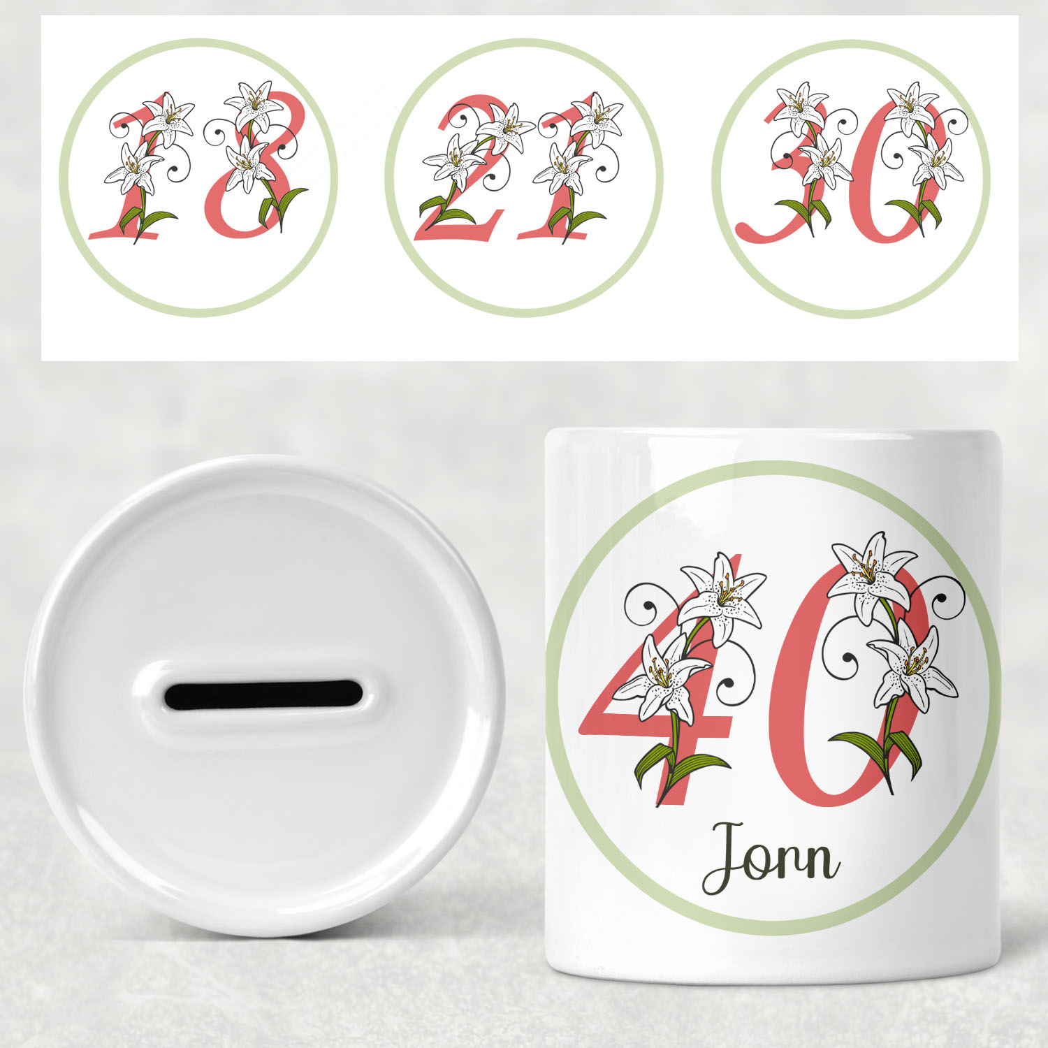 geschenke364-spardosen-spardose-blumen-mit-name-keramik image 1