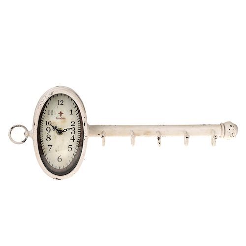 geschenke364-uhren-wanduhr-mit-kleiderhaken-antik-optik-40-cm image 2