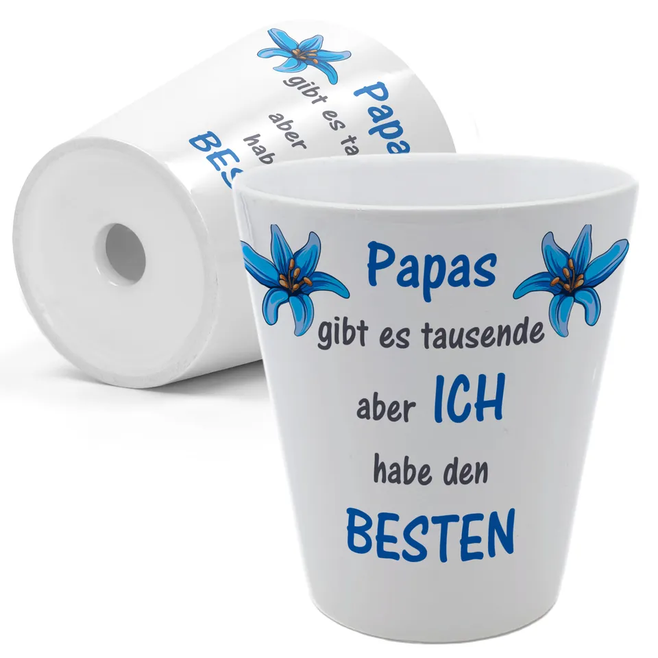 geschenke364-blumentopf-bester-papa-keramik-vatertag-10cm image 1