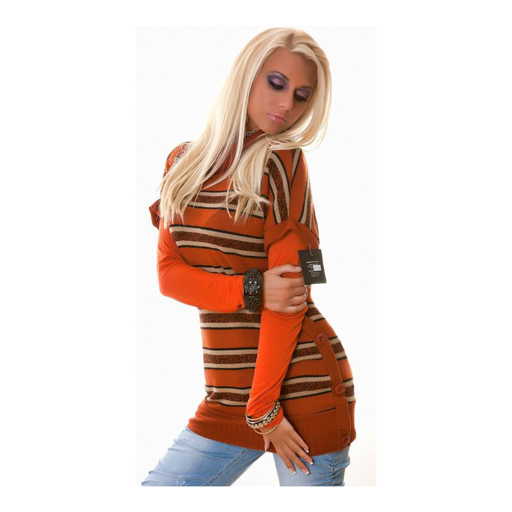 geschenke364-damenmode-long-pullover-double-look-braun-beige image 3