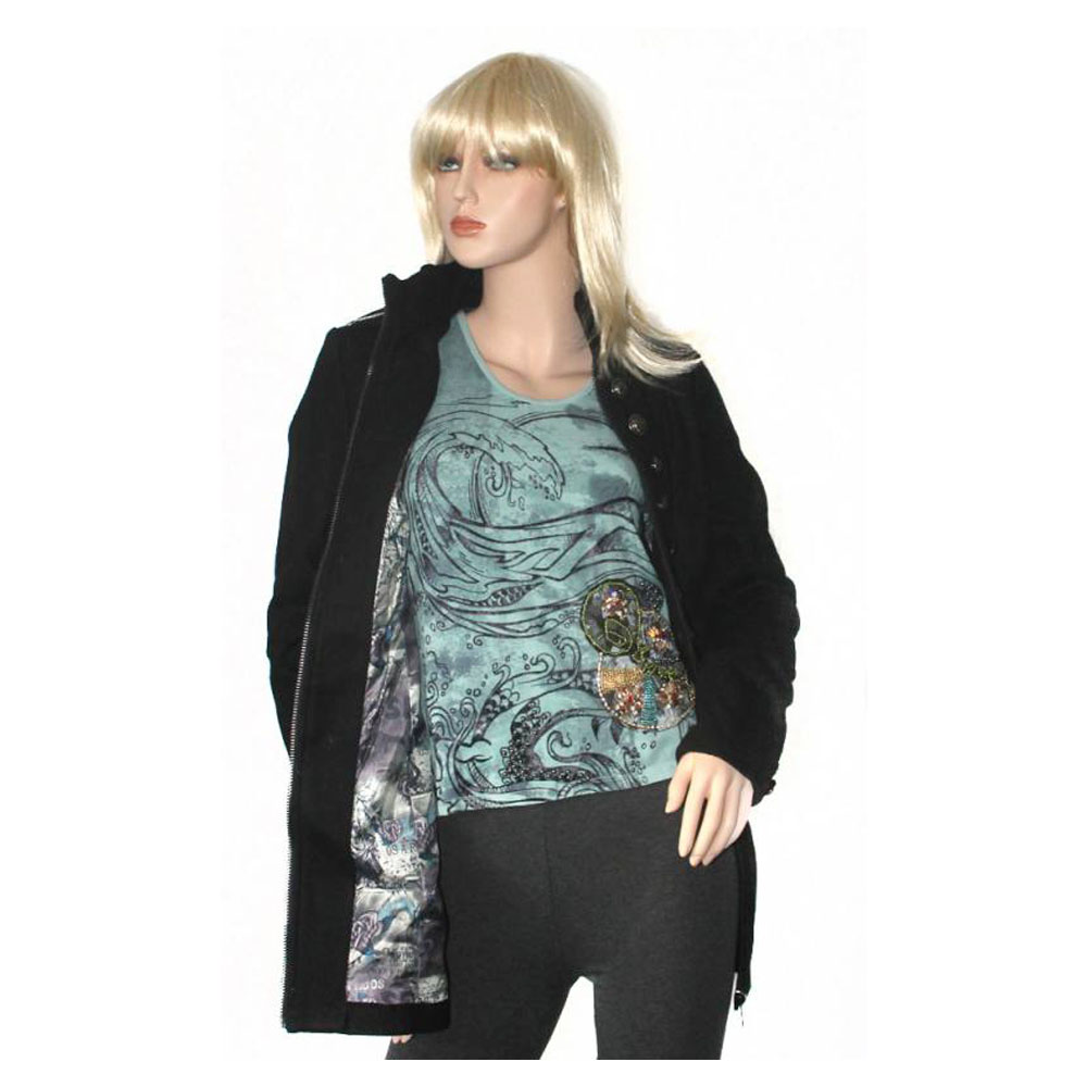 cipo-baxx-damen-blazer-jacke-schwarz-wolle image 3