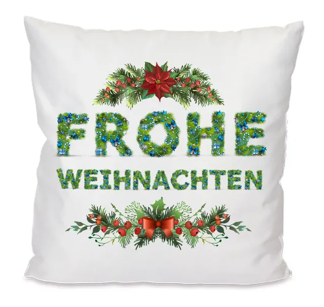geschenke364-frohe-weihnachten-kissen-40x40-cm-wei-mit-f-llung image 1