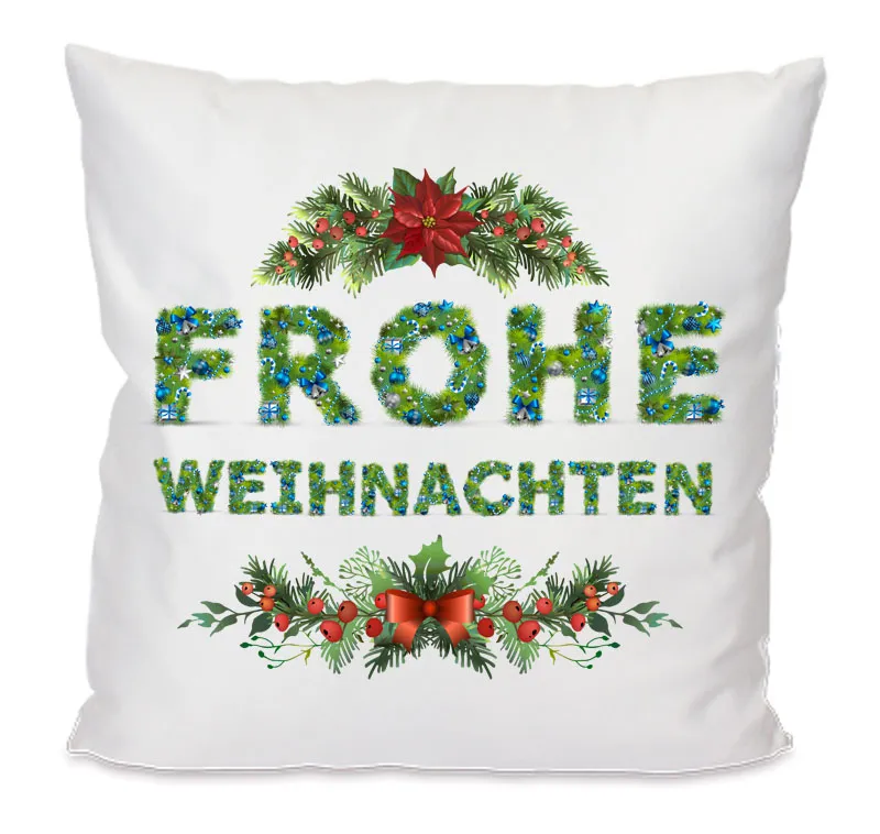 geschenke364-frohe-weihnachten-kissen-40x40-cm-wei-mit-f-llung image 1