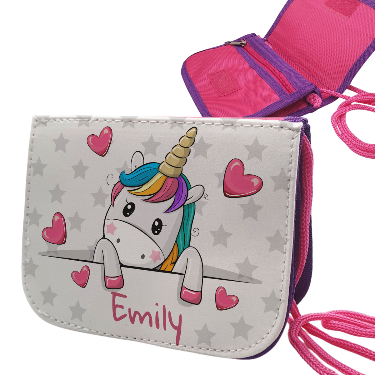 geschenke364-geldbeutel-m-dchen-brustbeutel-einhorn-rosa-mit-name-10x12-5 image 2
