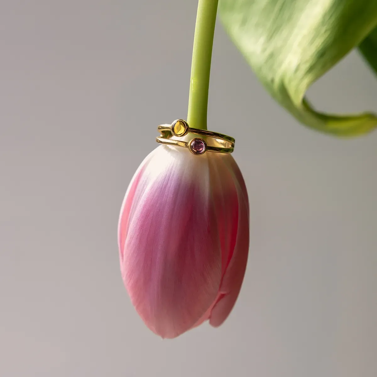 vinoos-ode-to-green-doppel-ring-gold-amber-fuchsia-glas image 4