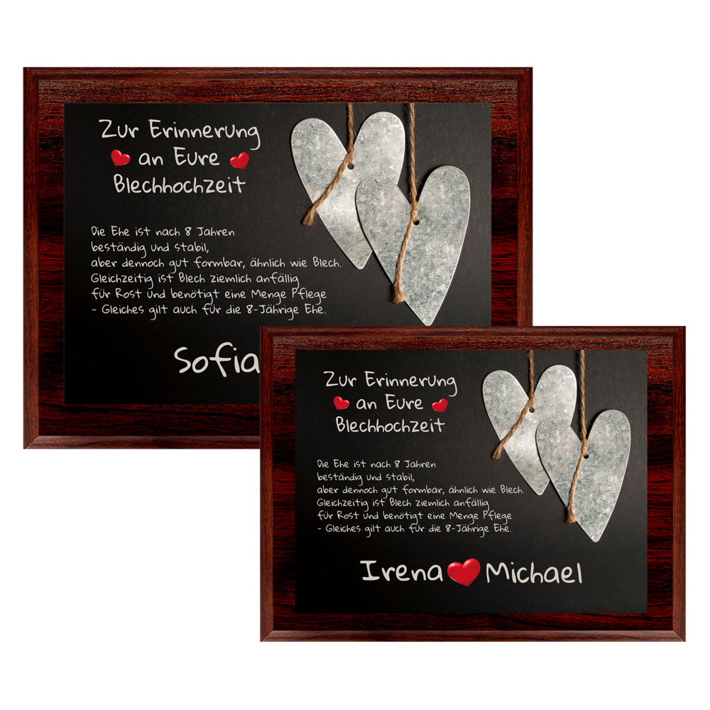 geschenke364-holztafeln-8-hochzeitstag-blechhochzeit-mit-namen image 2