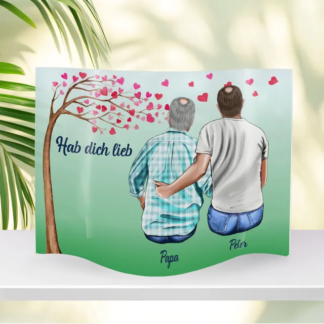 geschenke364-acryl-aufsteller-vatertag-papa-sohn-welle-20x30-mit-namen image 1