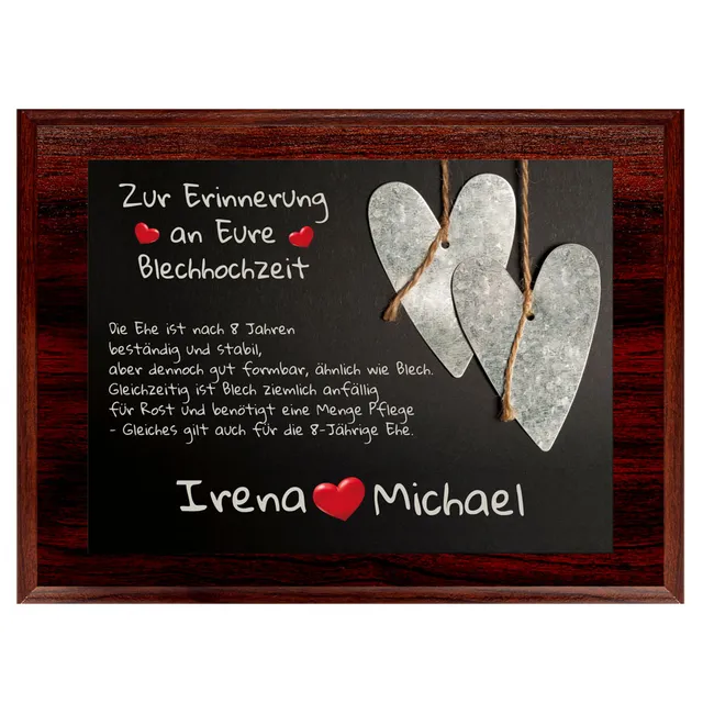 geschenke364-holztafeln-8-hochzeitstag-blechhochzeit-mit-namen image 1