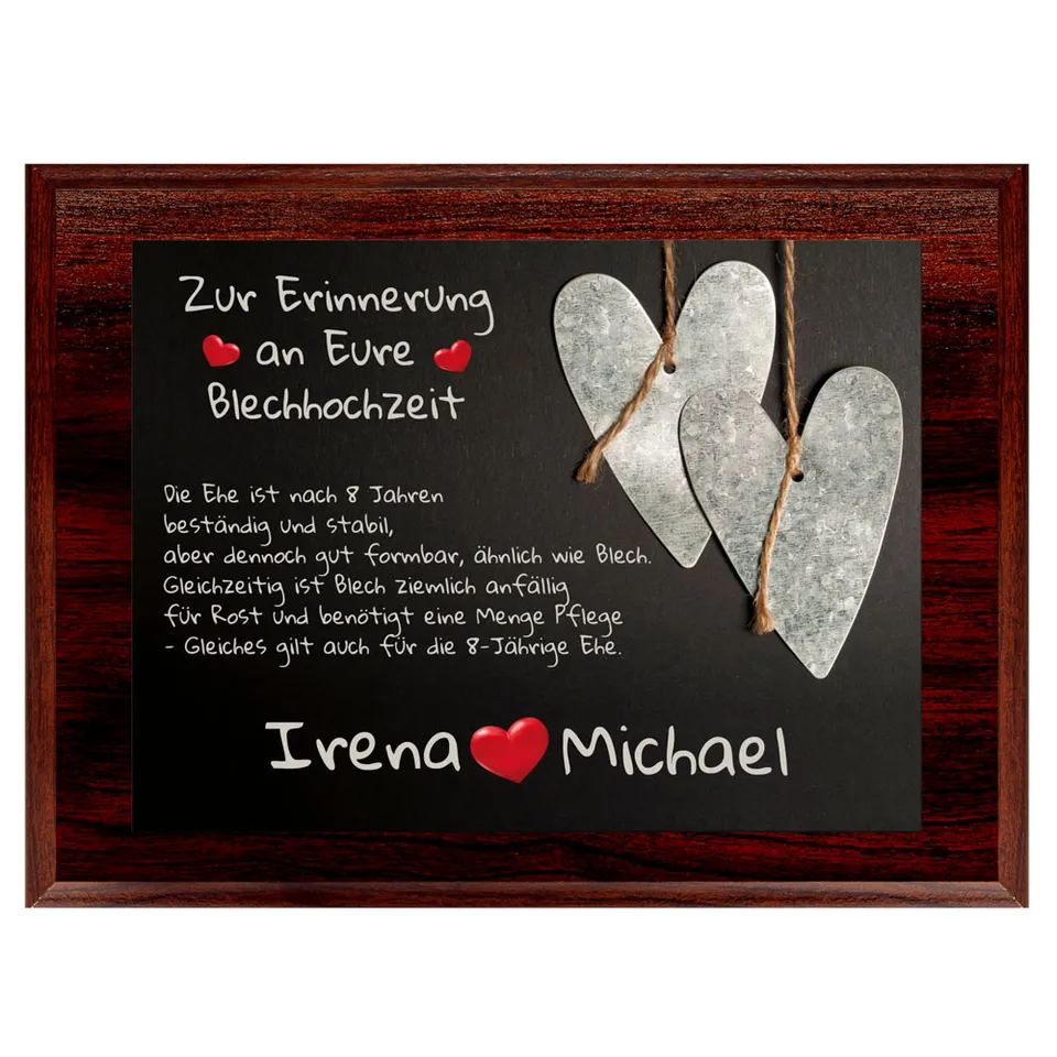 geschenke364-holztafeln-8-hochzeitstag-blechhochzeit-mit-namen image 1