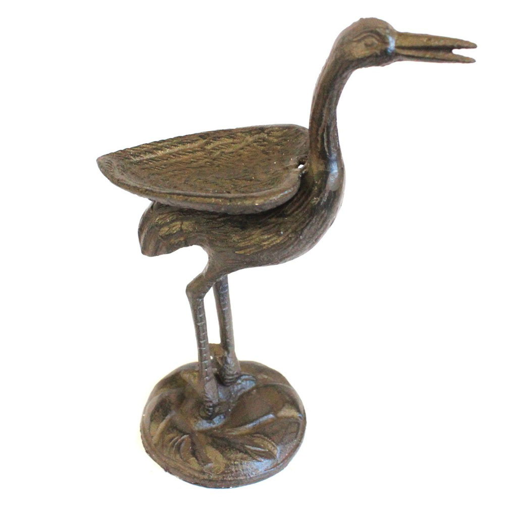 geschenke364-gartendeko-storch-vogelfutterschale-eisen-schwarz-21-cm image 2