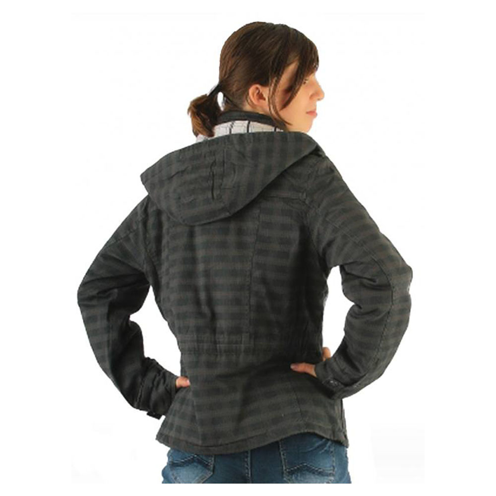 karo-jacke-damen-mit-kapuze-khaki-baumwolle-taschen image 3