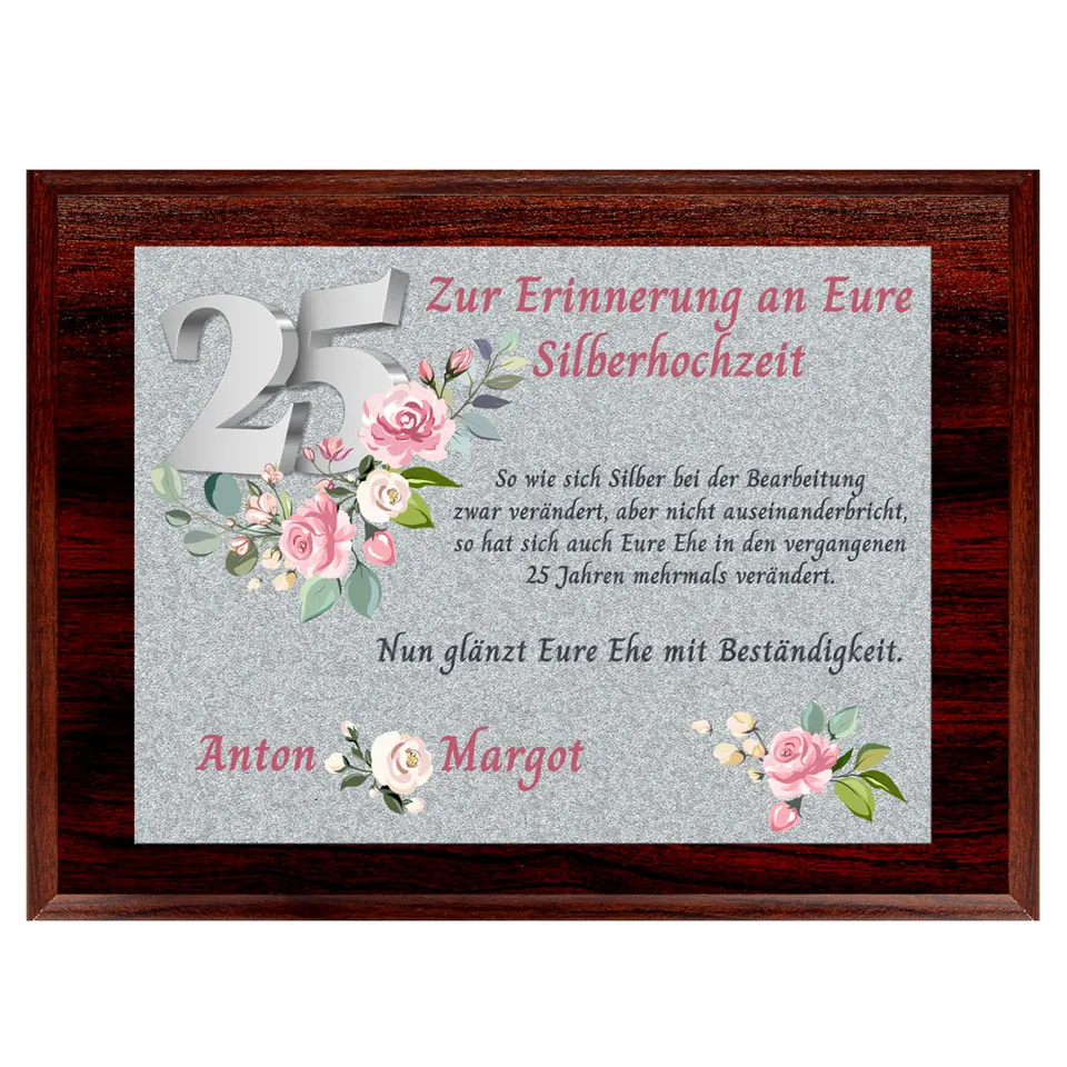geschenke364-holztafel-silberhochzeit-25-hochzeitstag-mit-namen image 1