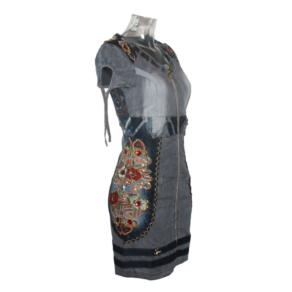 signet-3232-minikleid-grau-stickerei-rei-verschluss-s-xl image 2
