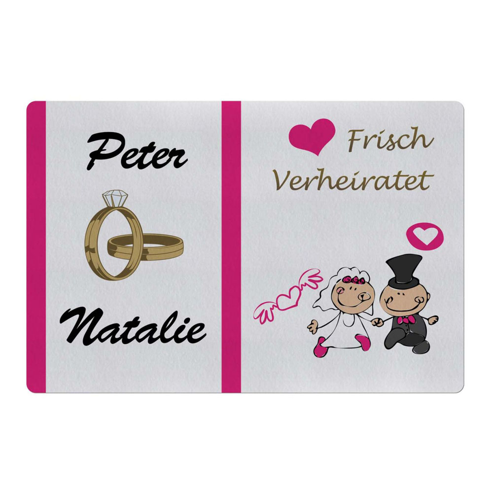 geschenke364-fu-matte-frisch-verheiratet-namen-60x40-hochzeit image 1