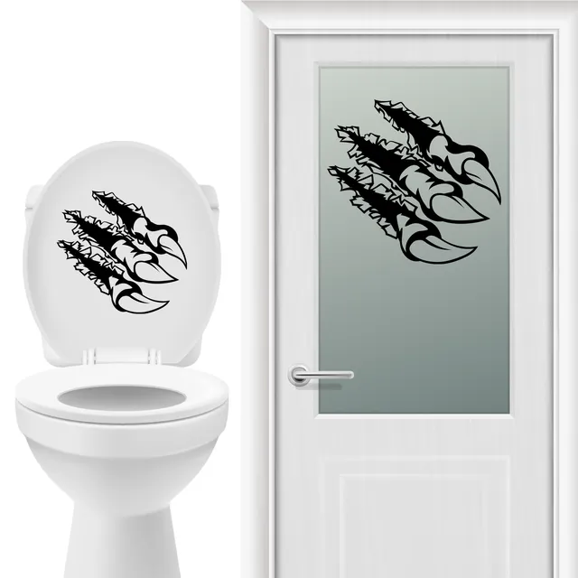 geschenke364-wc-t-r-tattoo-kralle-aufkleber-schwarz-wandtattoo image 1