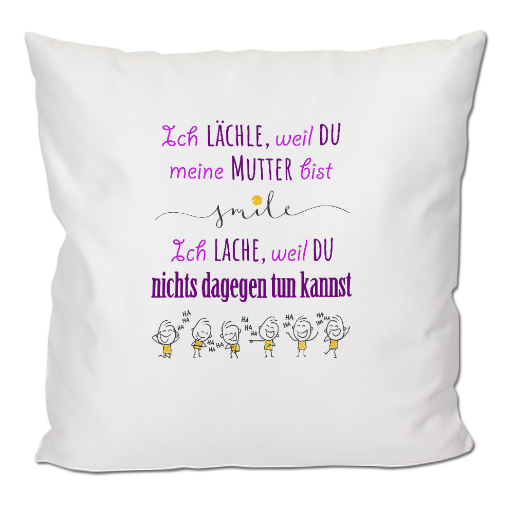 geschenke364-kissen-mama-ich-lache-deko-40x40-wei-witzig image 1