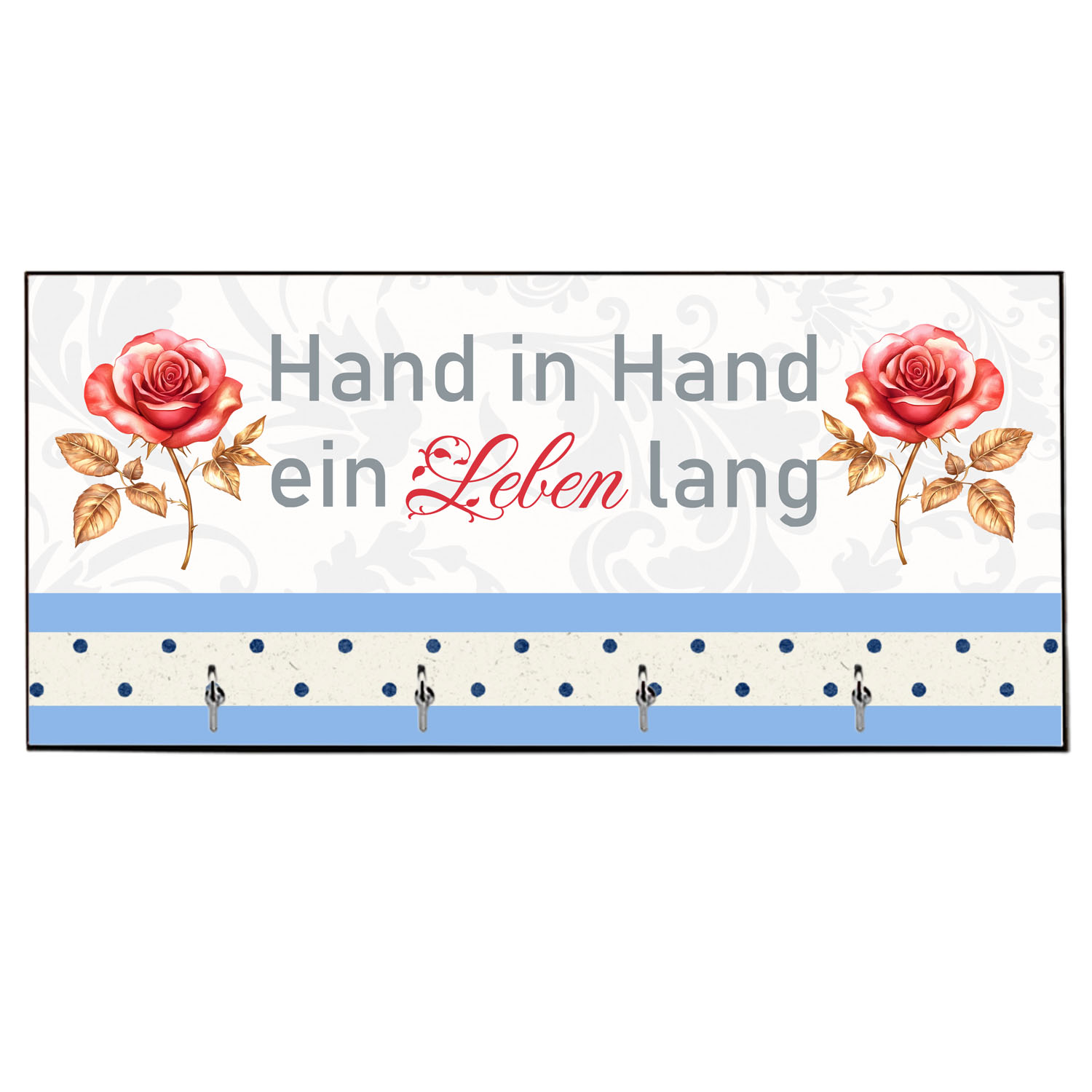geschenke364-schl-sselanh-nger-hand-in-hand-schl-sselbrett-4-haken image 1